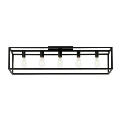 Industrial Minimalist Rectangle Cage Semi Flush Mount