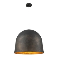 Industrial Oversized Iron Bell Dome Pendant Light Black Gold Powder