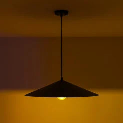 Industrial Oversized Iron Flat Cone Kitchen Pendant Light