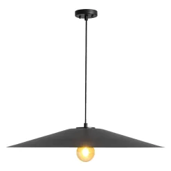 Industrial Oversized Iron Flat Cone Kitchen Pendant Light