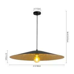 Industrial Oversized Iron Flat Cone Kitchen Pendant Light