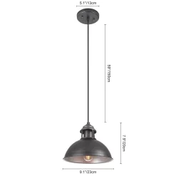 Industrial Single Pot Lid Dome Pendant