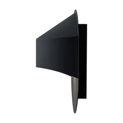 IP23 Black Flat Oval 1-Light Iron Outdoor Wall Sconce