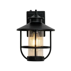 IP23 Black 1-Light Manor Wire Cage Outdoor Wall Sconce