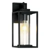 IP23 Black Rectangular Outdoor Lantern Wall Sconce