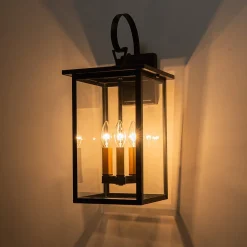IP23 Farmhouse Square Lantern Outdoor Wall Sconce