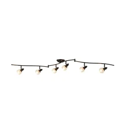 6-Light Adjustable Crystal Spotlight Island Linear Track Light