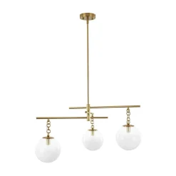 3-light Adjustable Gradual White Glass Globe Sputnik Chandelier
