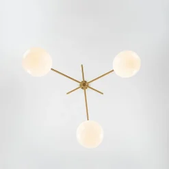 3-light Adjustable Gradual White Glass Globe Sputnik Chandelier