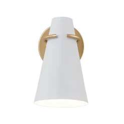 1-Light Adjustable Head Metal Cone Vanity Wall Sconce