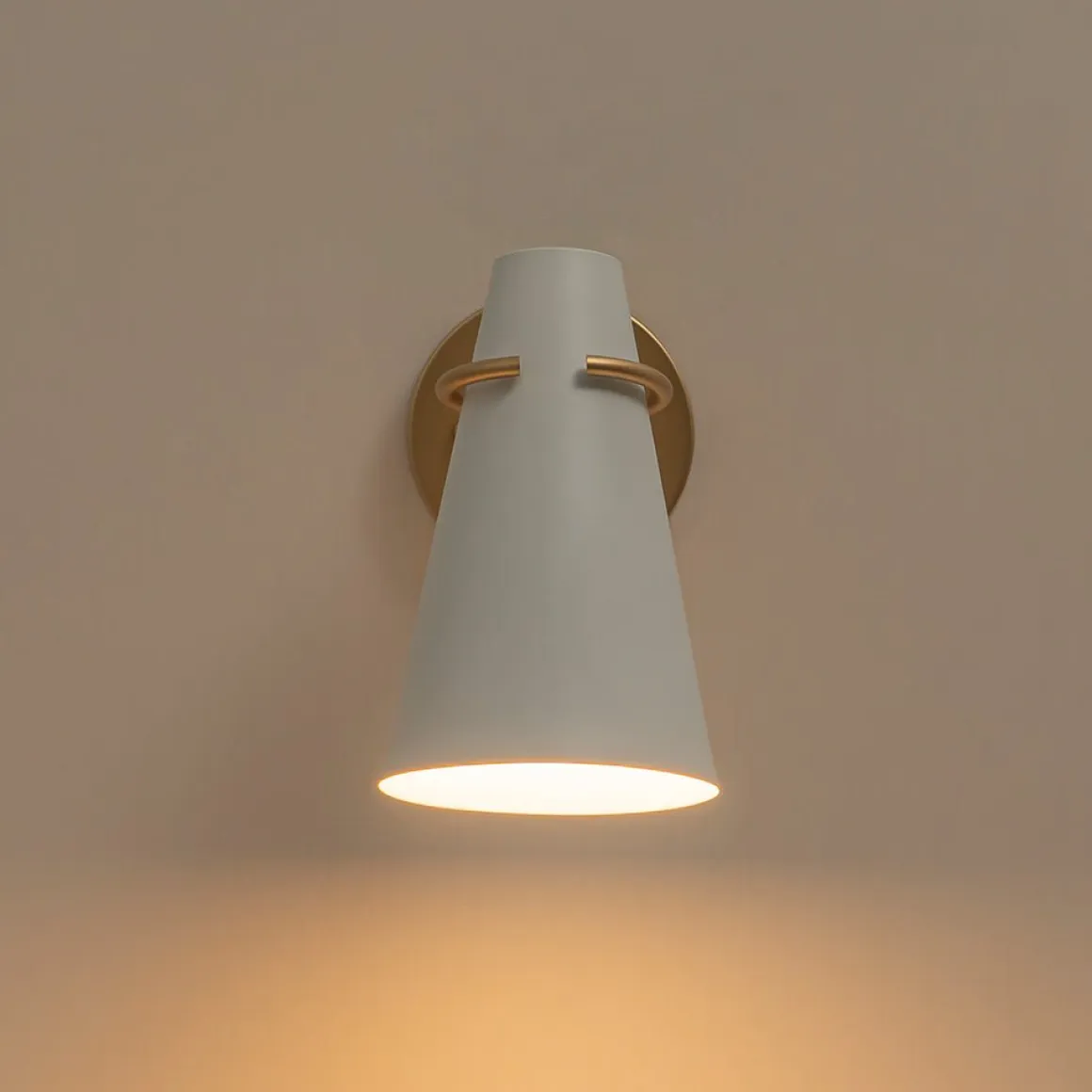 1-Light Adjustable Head Metal Cone Vanity Wall Sconce