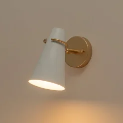 1-Light Adjustable Head Metal Cone Vanity Wall Sconce