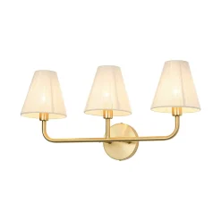 3-Light Beige Woven Thread Conical Vanity Wall Sconce