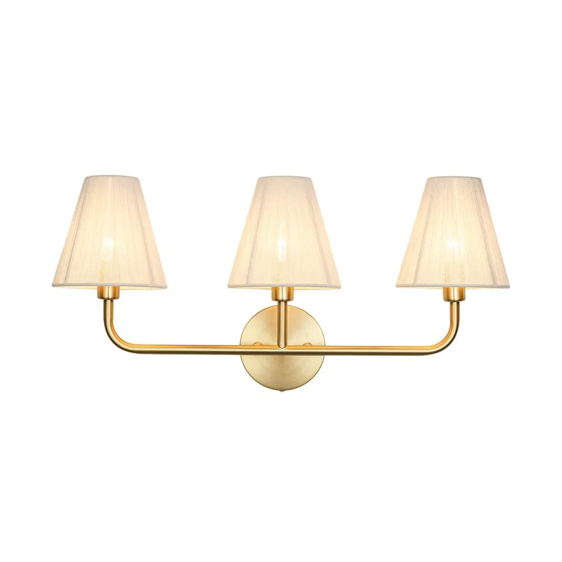3-Light Beige Woven Thread Conical Vanity Wall Sconce