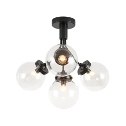 4-Light Bloom Clear Glass Globe Semi Flush Mount