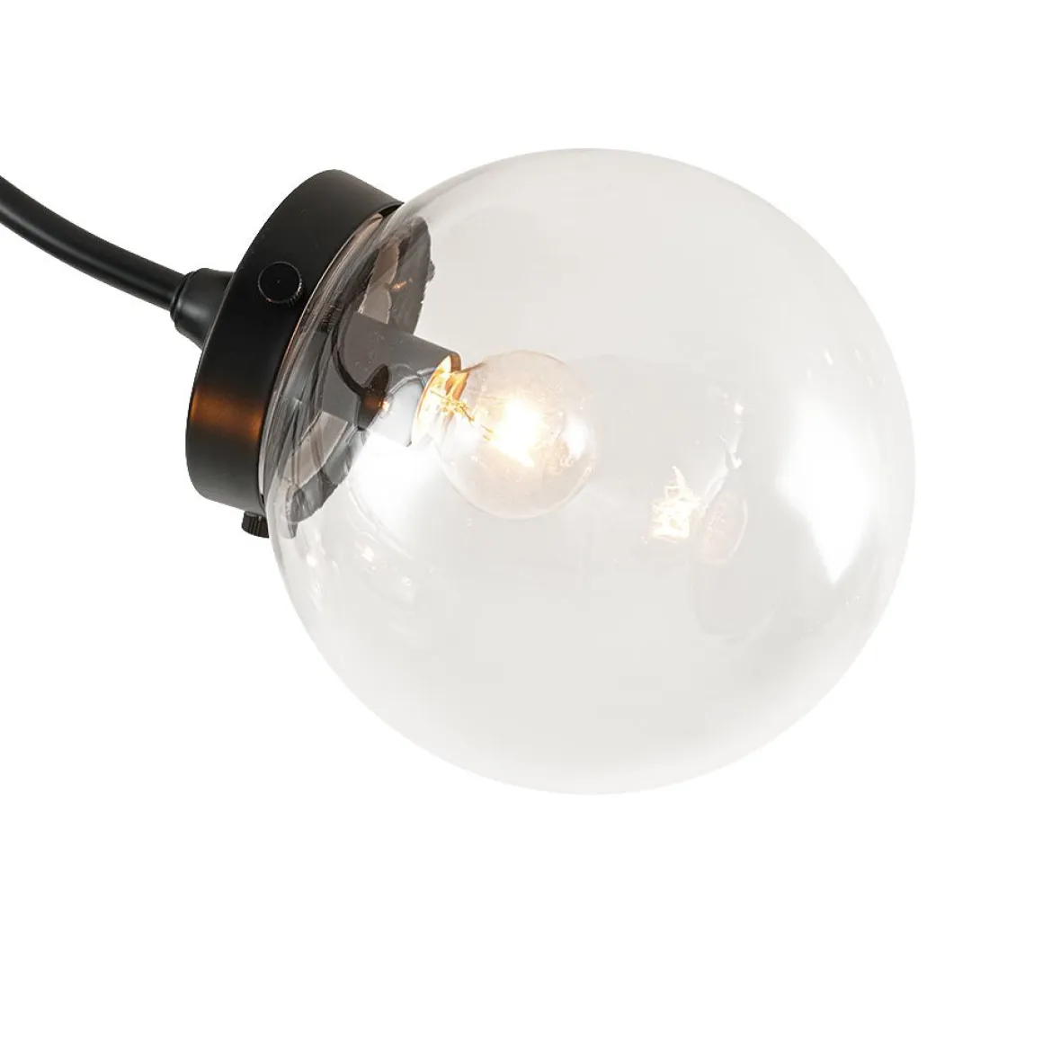 4-Light Bloom Clear Glass Globe Semi Flush Mount
