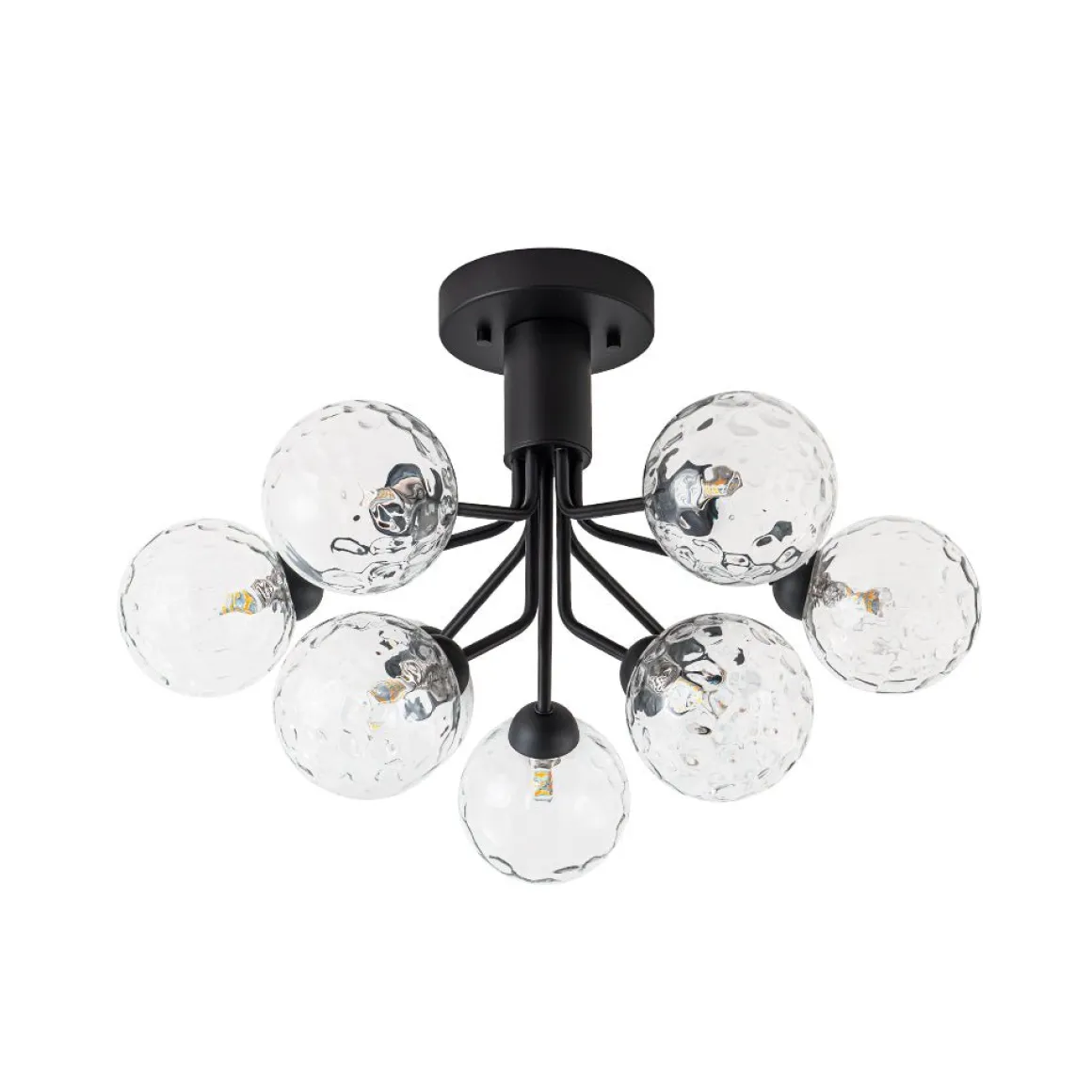 9-Light Bloom Water Glass Globe Tiered Sputnik Ceiling Light