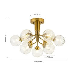 9-Light Bloom Water Glass Globe Tiered Sputnik Ceiling Light