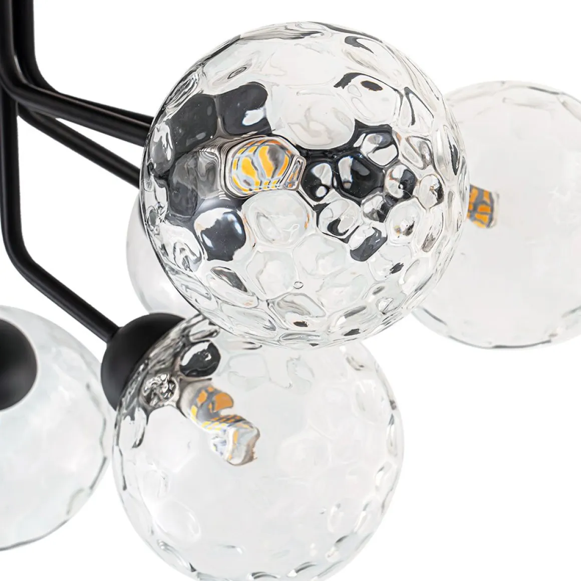 9-Light Bloom Water Glass Globe Tiered Sputnik Ceiling Light