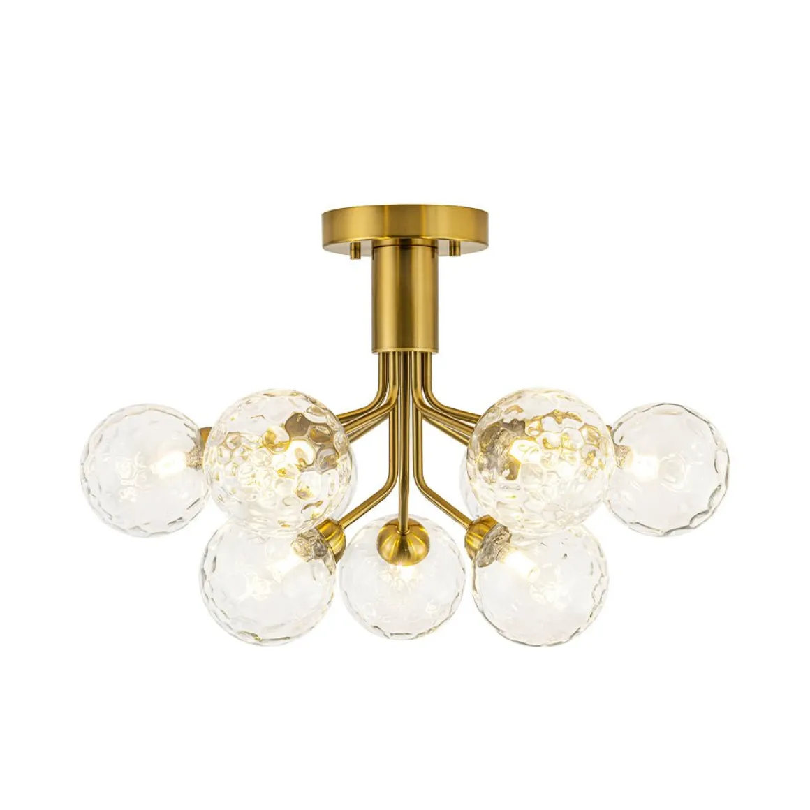 9-Light Bloom Water Glass Globe Tiered Sputnik Ceiling Light