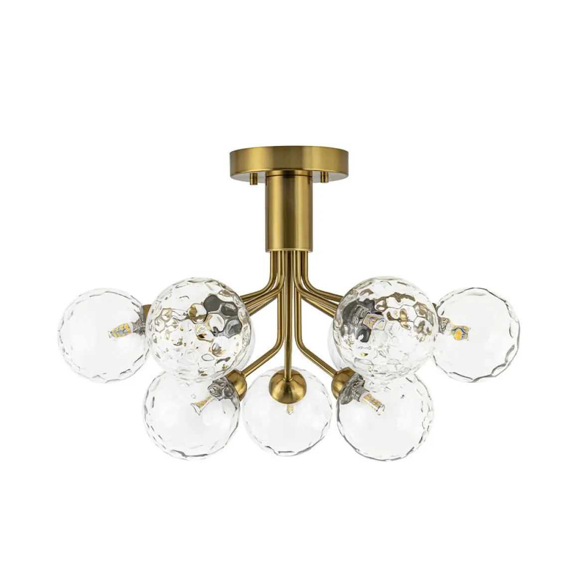 9-Light Bloom Water Glass Globe Tiered Sputnik Ceiling Light