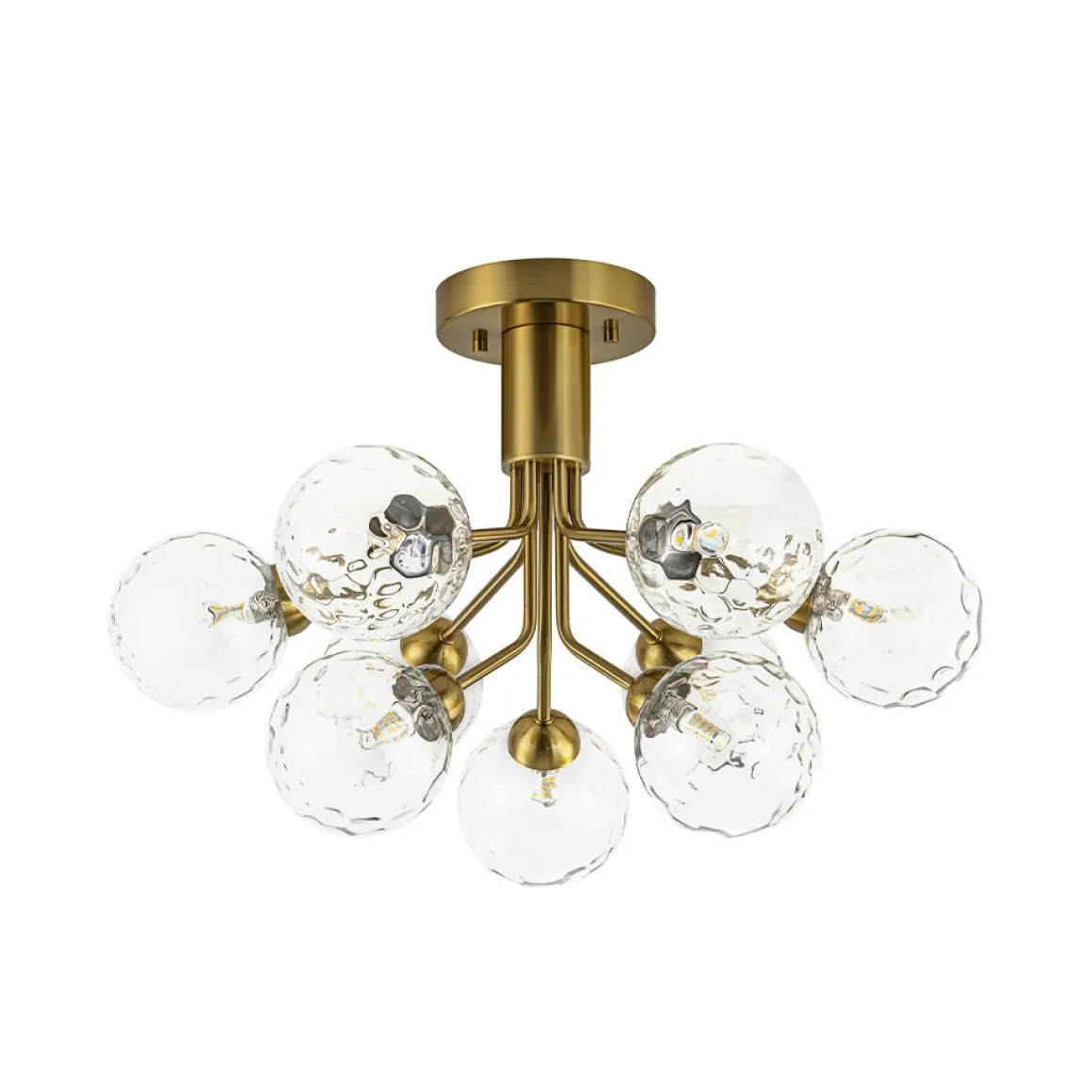 9-Light Bloom Water Glass Globe Tiered Sputnik Ceiling Light