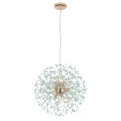 9-Light Blue Dandelion Firework Chandelier