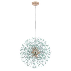 9-Light Blue Dandelion Firework Chandelier