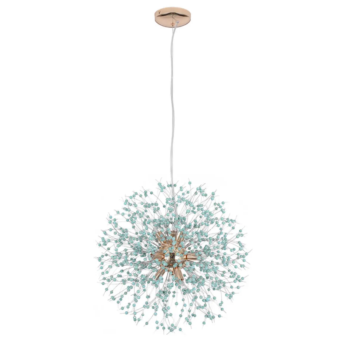 9-Light Blue Dandelion Firework Chandelier