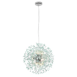 9-Light Blue Dandelion Firework Chandelier