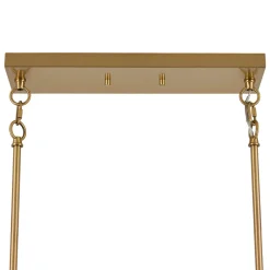 3-Light Brushed Gold Black Cone Island Chandelier