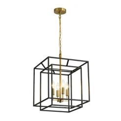 4-Light Candle Style Tiered Square Lantern Pendant