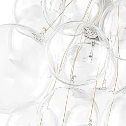 3-Light Cascade Cluster Clear Glass Bubble Chandelier