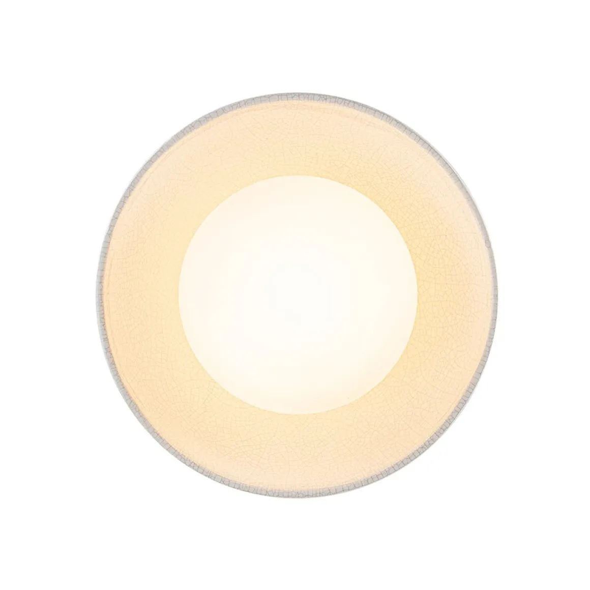 1-Light Ceramic Dome Frosted Shade Semi Flush Mount