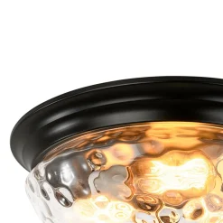 3-light Clear Water Glass Flush Mount Ceiling Light