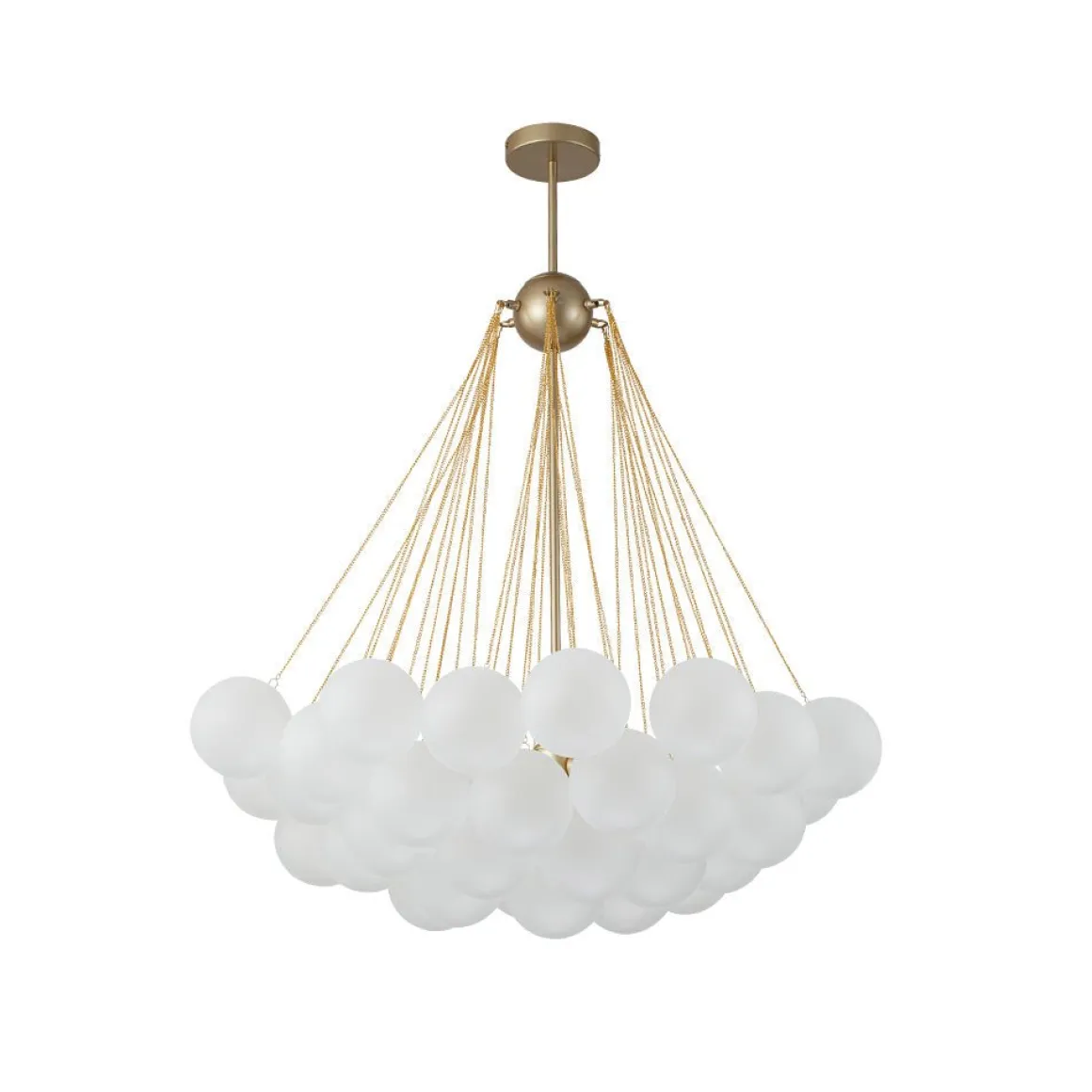 3-Light Cluster Frosted Glass Bubble Chandelier