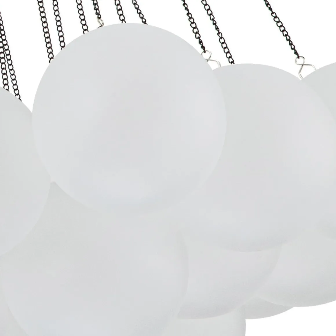 3-Light Cluster Frosted Glass Bubble Chandelier