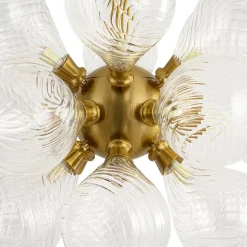 18-Light Cluster Ribbed Glass Globe Bubble Chandelier