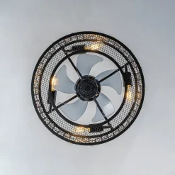 4-Light Crystal Accented Drum Cage Ceiling Fan Light