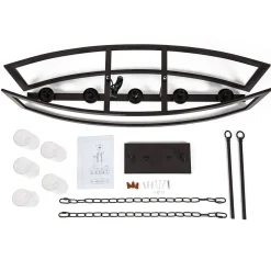 5-Light Curved Rectangle Frame Island Chandelier