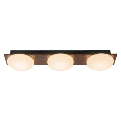 3-Light Dimmable LED Rustic Linear Flush Mount Light