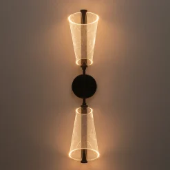 2-Light Dimmable LED Up Down Conical Vanity Wall Sconce