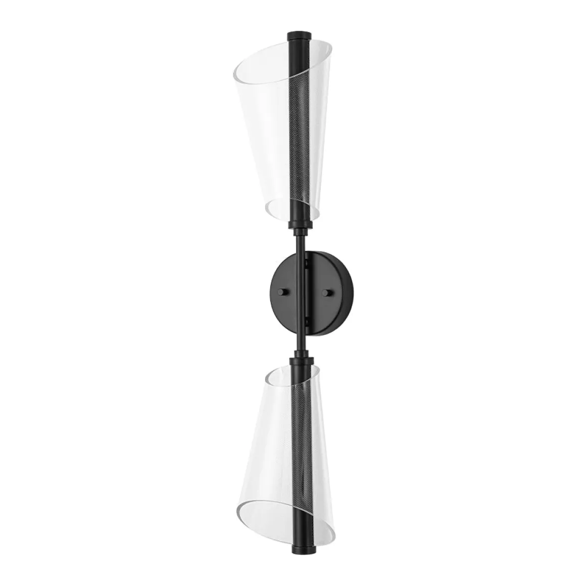 2-Light Dimmable LED Up Down Conical Vanity Wall Sconce