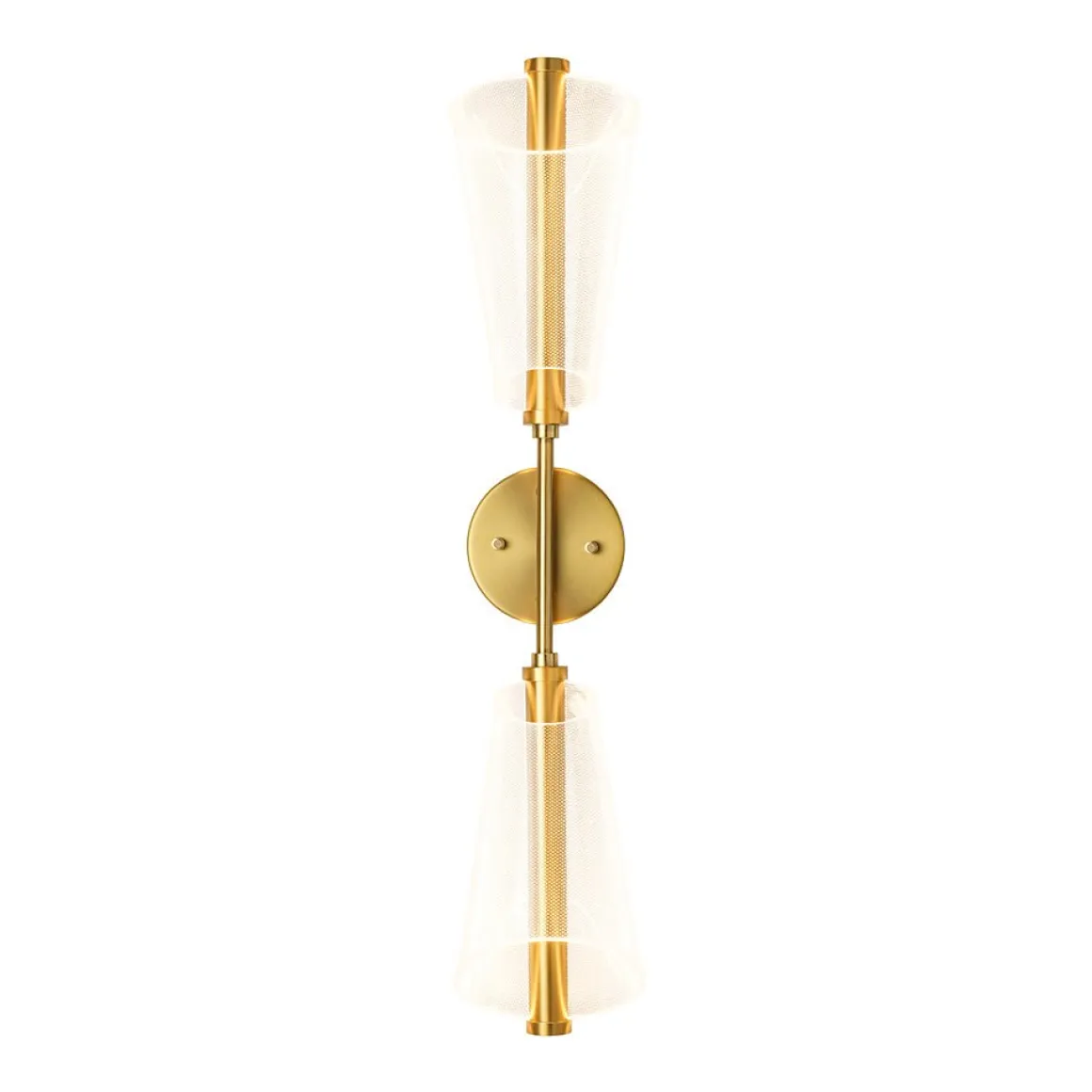 2-Light Dimmable LED Up Down Conical Vanity Wall Sconce