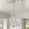 5-Light Distressed White Shabby Chic Candle Style Chandelier