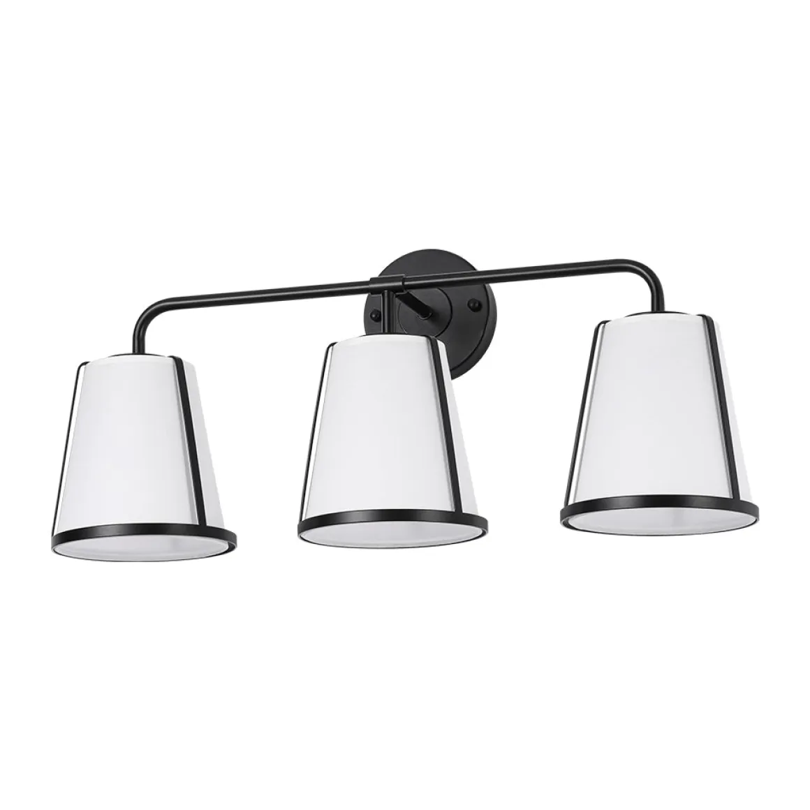 3-Light Fabric Conical Shade Vanity Wall Sconce