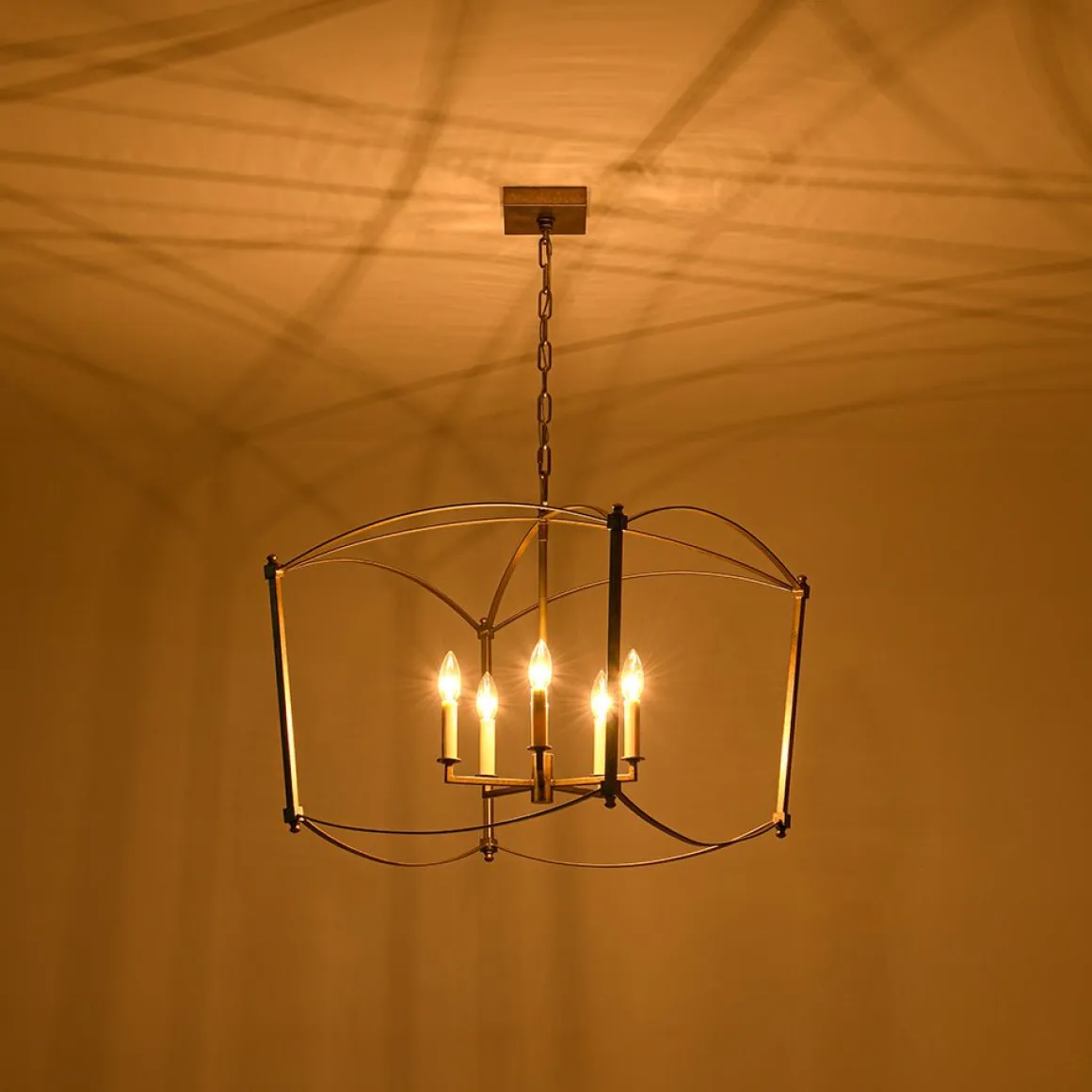 5-light French Antique Candle Style Lantern Pendant Chandelier