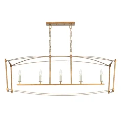5-light French Antique Candle Wide Lantern Island Chandelier