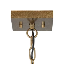 4-light French Antique Gold Candle Square Lantern Chandelier