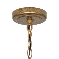 5-Light French Distressed Gold Candle Linear Island Chandelier